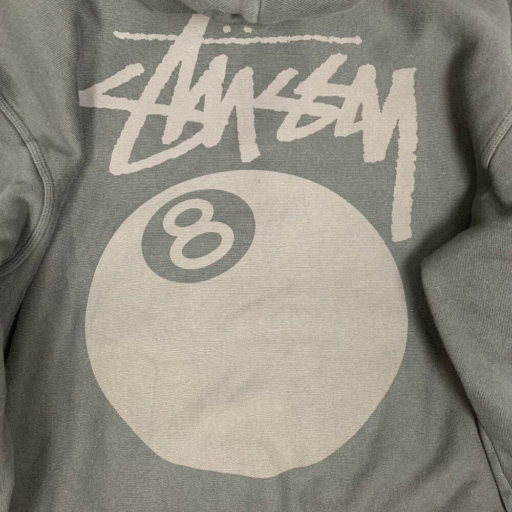 Stussy Men's 8 Ball Pig Dyed Black Hoodie Large - Picture 7 of 12